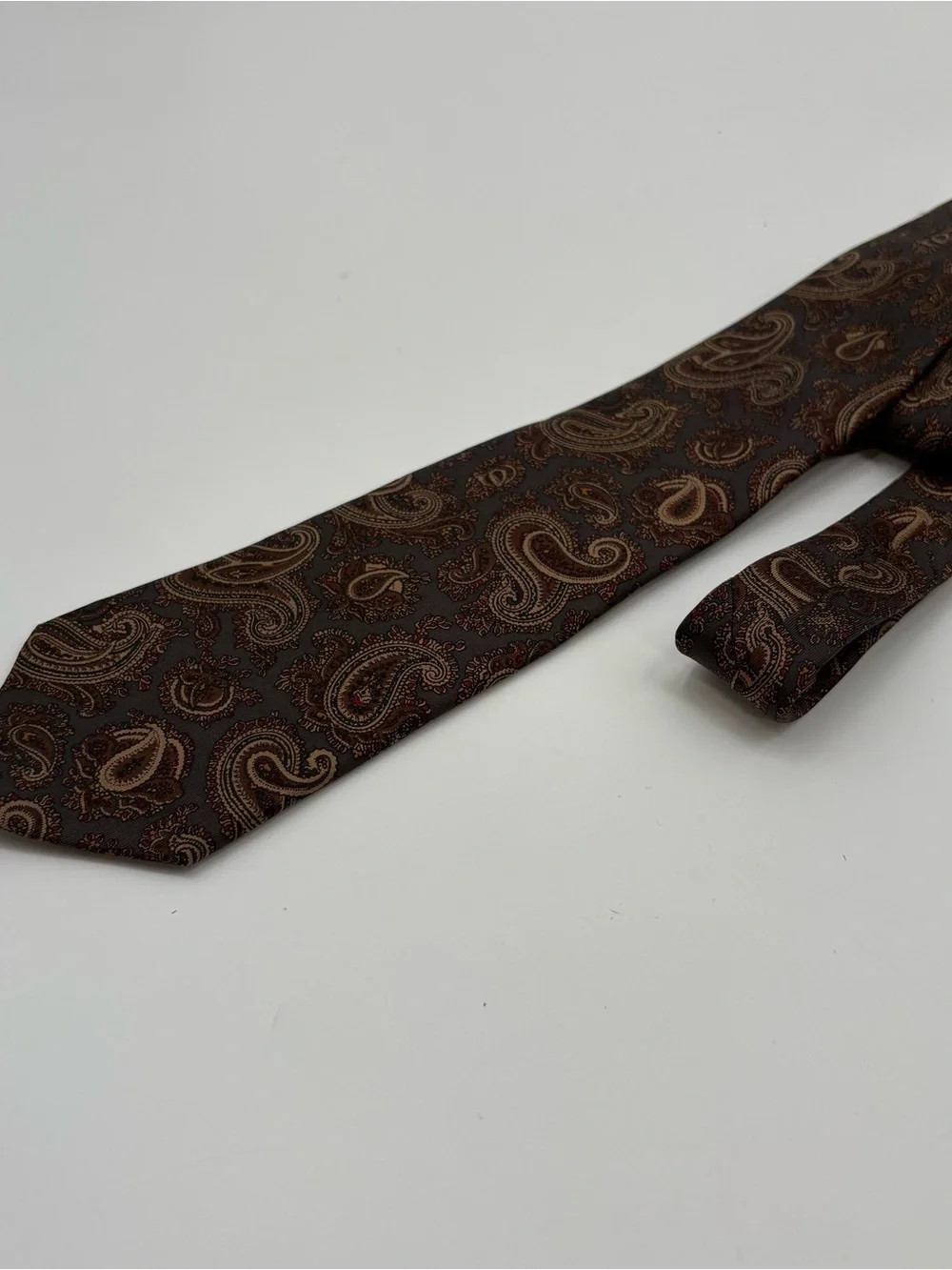 Dior Brown Paisley Silk Tie